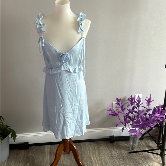 Wild Fable Light Blue Ruffle Dress - Picture 3 of 4